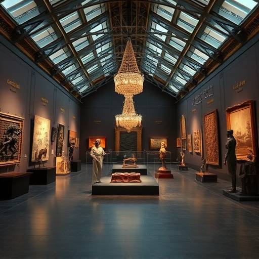 Intérieur du Musée du Quai Branly - Jacques Chirac avec des œuvres d'art africain, asiatique, océanien et américain